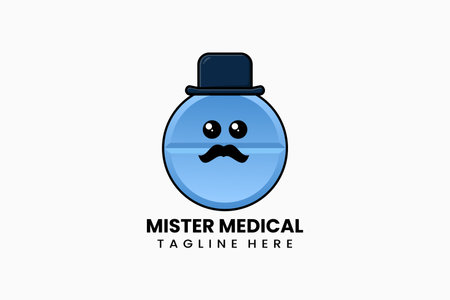 Flat modern template mister medical logo concept vector illustration medicine logoのイラスト素材