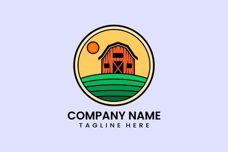 agriculture barn logo concept template vector farmhouse warehouse logo vector illustration designのイラスト素材