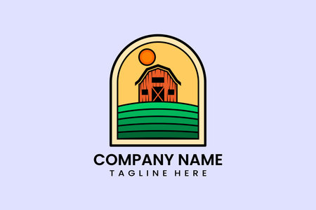 agriculture barn logo concept template vector farmhouse warehouse logo vector illustration designのイラスト素材