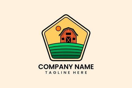 agriculture barn logo concept template vector farmhouse warehouse logo vector illustration designのイラスト素材