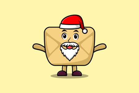 Cute Cartoon mascot character Envelope santa claus character christmas illustrationのイラスト素材