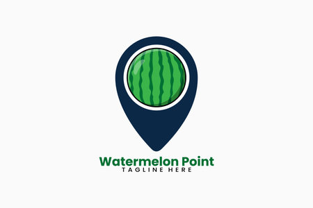 Flat modern watermelon pin point template vector illustrationのイラスト素材