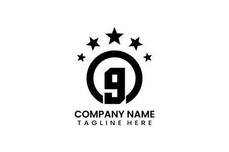 Flat number nine winner achievement label logo template vector design illustrationのイラスト素材