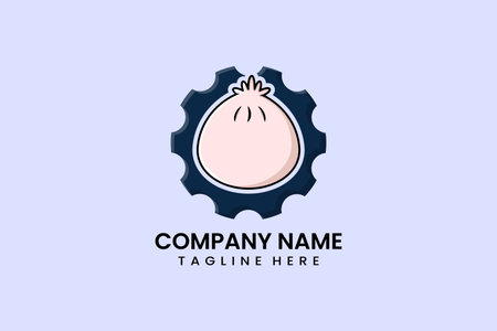 Flat gear mechanical engineering logo icon template vector illustrationのイラスト素材