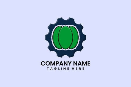 Flat gear mechanical engineering logo icon template vector illustrationのイラスト素材