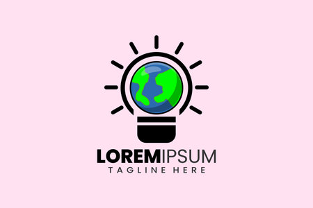 Creative earth bulb logo designs concept vector inspiration education logo symbolのイラスト素材