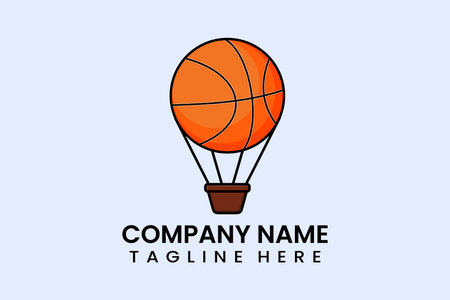 Flat vector parachute balloon ball sport logo modern style templateのイラスト素材