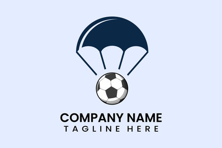 Flat vector parachute balloon ball sport logo modern style templateのイラスト素材