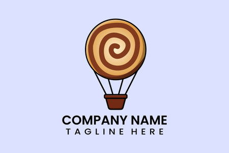 Flat vector parachute balloon bomb logo modern style templateのイラスト素材
