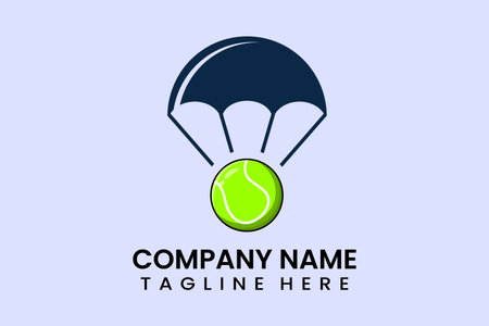 Flat vector parachute balloon ball sport logo modern style templateのイラスト素材