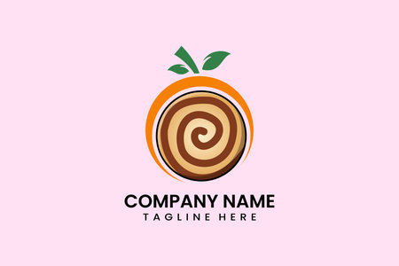 Flat modern simple fruit Cookies biscuit icon symbol logo template vector design illustrationのイラスト素材