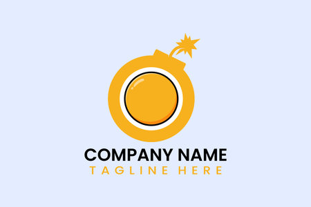 Flat bomb boiled egg logo template icon symbol logo vector design illustrationのイラスト素材