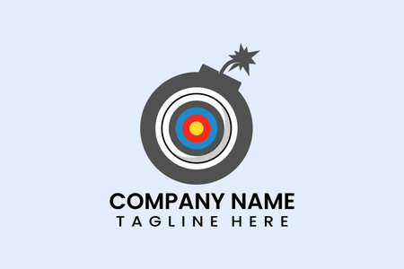 Flat bomb archery target logo template icon symbol logo vector design illustrationのイラスト素材