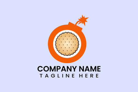 Flat bomb Cookies biscuit logo template icon symbol logo vector design illustrationのイラスト素材