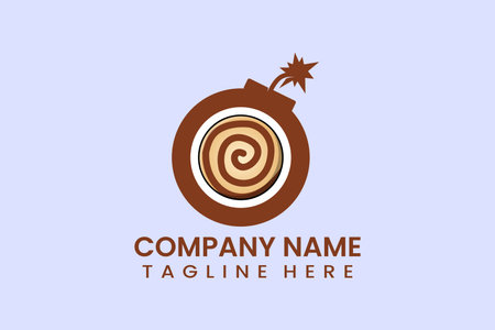 Flat bomb Cookies biscuit logo template icon symbol logo vector design illustrationのイラスト素材
