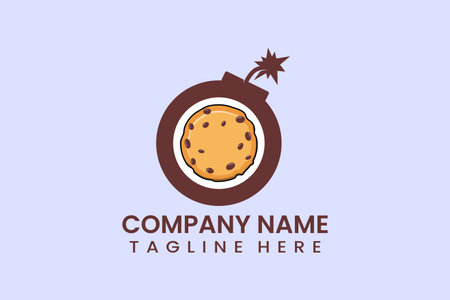 Flat bomb Cookies biscuit logo template icon symbol logo vector design illustrationのイラスト素材