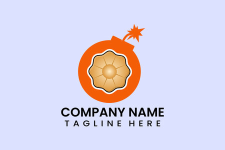 Flat bomb Cookies biscuit logo template icon symbol logo vector design illustrationのイラスト素材