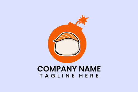 Flat modern bomb sushi logo template icon symbol logo vector design illustrationのイラスト素材