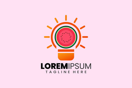 Creative watermelon bulb lamp logo template designs concept vector inspiration education logo symbolのイラスト素材