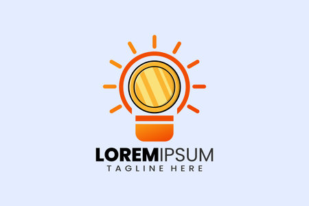 Creative gold coin bulb lamp logo template designs concept vector inspiration education logo symbolのイラスト素材