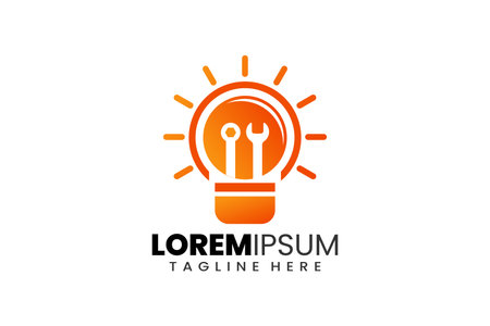 Creative repair bulb lamp logo template designs concept vector inspiration education logo symbolのイラスト素材