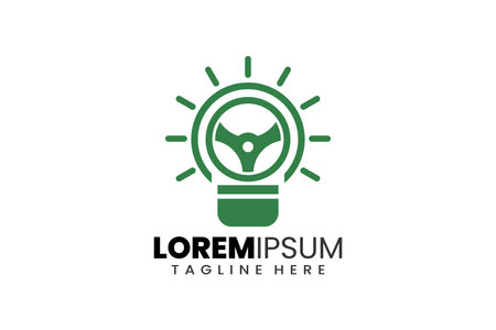 Creative driver bulb lamp logo template designs concept vector inspiration education logo symbolのイラスト素材
