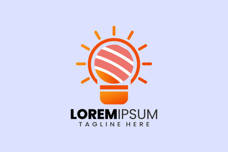 Creative sushi bulb lamp logo template designs concept vector inspiration education logo symbolのイラスト素材