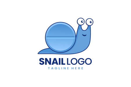 Flat modern simple logo snail medicine logo template icon symbol vector design illustrationのイラスト素材