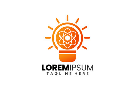 Creative science bulb lamp logo template designs concept vector inspiration education logo symbolのイラスト素材