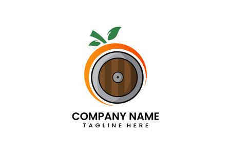 Flat simple modern fruit shield icon symbol logo template vector design illustrationのイラスト素材