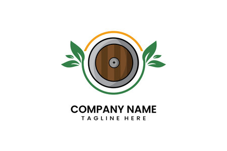 Flat modern simple nature shield logo icon template vector design illustrationのイラスト素材