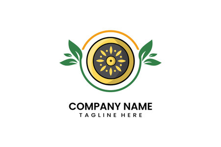 Flat modern simple nature shield logo icon template vector design illustrationのイラスト素材