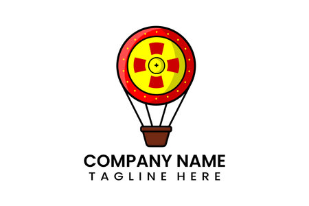 Flat vector parachute shield logo modern style templateのイラスト素材
