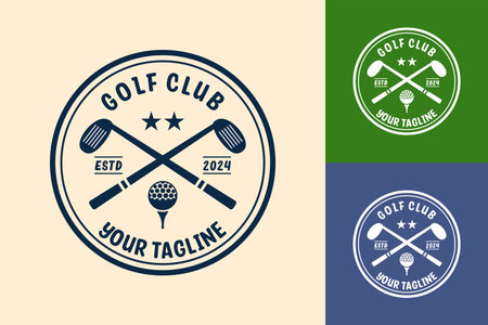 Modern Flat design Unique Golf Ball club Graphic logo template and Minimalist Golfing Logo Conceptのイラスト素材