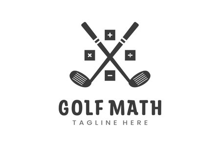 Modern Flat design Unique Home Golf Ball club Graphic logo template Minimalist Golfing Logo templateのイラスト素材