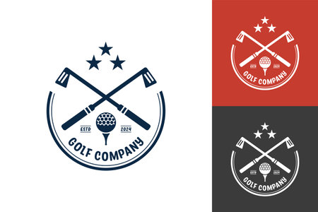 Modern Flat design Unique Golf Ball club Graphic logo template and Minimalist Golfing Logo Conceptのイラスト素材