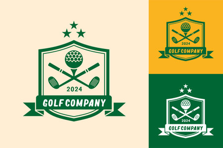 Modern Flat design Unique Golf Ball club Graphic logo template and Minimalist Golfing Logo Conceptのイラスト素材