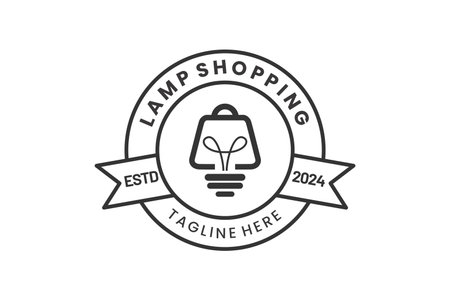 Lamp shop Modern Flat Unique logo template and Minimalist shop bulb logo template designのイラスト素材
