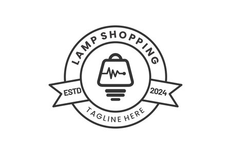 Lamp shop medicine Modern Flat Unique logo template and Minimalist shop bulb logo template designのイラスト素材
