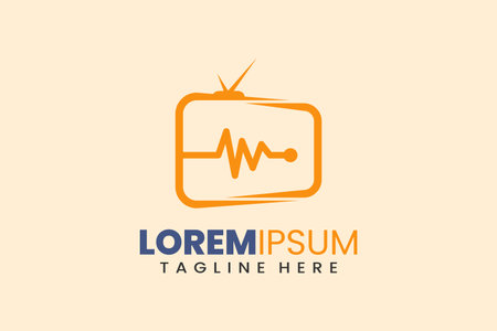 minimalist flat medicine television Modern Flat Unique logo template designのイラスト素材