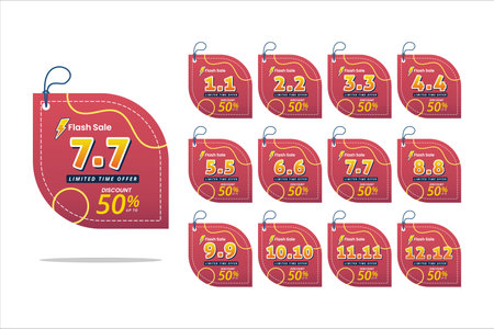 shopping day labels collection Shopping day sale banner background for business retail promotionのイラスト素材