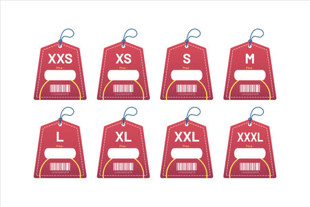 set clothing size labels size label tag Clothing neck label tag concept no border vector designのイラスト素材