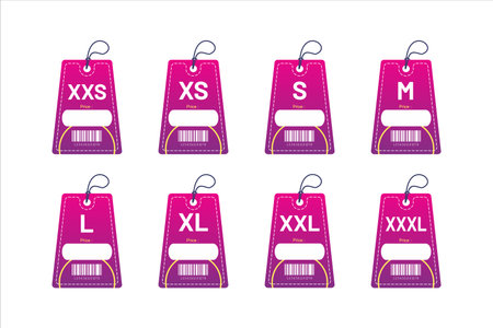 set clothing size labels size label tag Clothing neck label tag concept no border vector designのイラスト素材