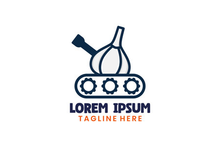 Flat Modern tank with garlic onion logo icon template vector design illustrationのイラスト素材