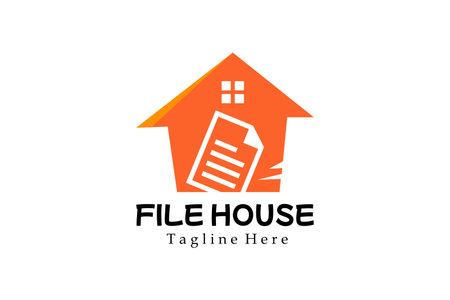 Modern Flat Unique home logo vintage with document logo template house document business logoのイラスト素材