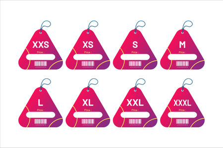 Set clothing size labels size label tag Clothing neck label tag concept no border vector designのイラスト素材