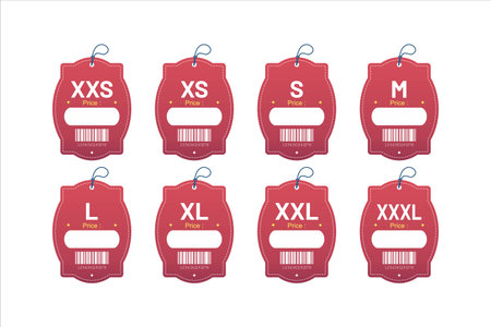 Set clothing size labels size label tag Clothing neck label tag concept no border vector designのイラスト素材