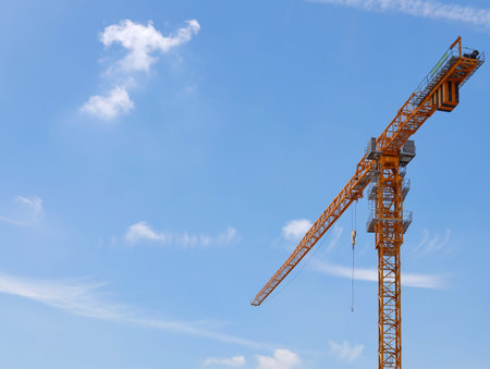 Hanging tower on the construction site of Guangzhou Metroのeditorial素材