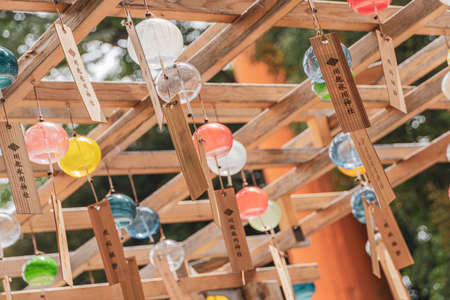 Wind chime at Kawagoe Shrine, Kawagoe. This shrine is a popular one among those searching for love, and those who've found it.のeditorial素材