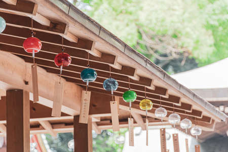 Wind chime at Kawagoe Shrine, Kawagoe. This shrine is a popular one among those searching for love, and those who've found it.のeditorial素材